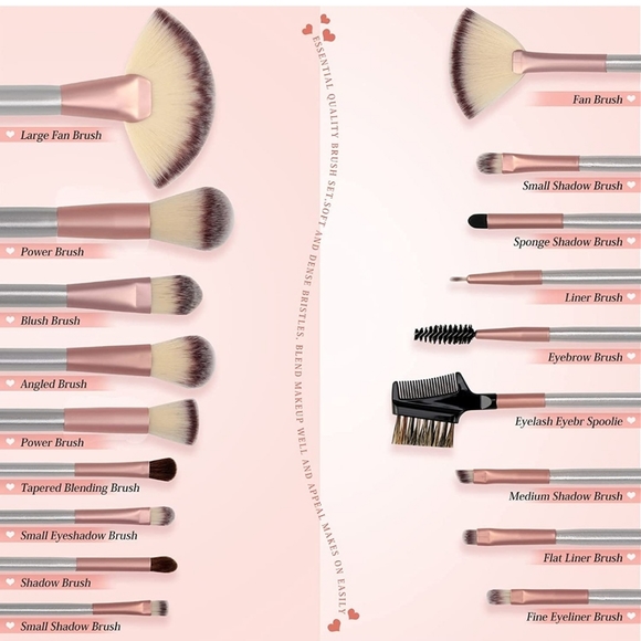 Brand new make up brush set 18pcs - Picture 2 of 3